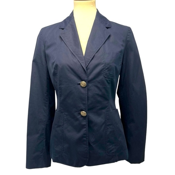Celine Authentic Designer Navy Blue Cotton 2 Button Blazer Jacket Women’s EU 40 - Picture 1 of 13